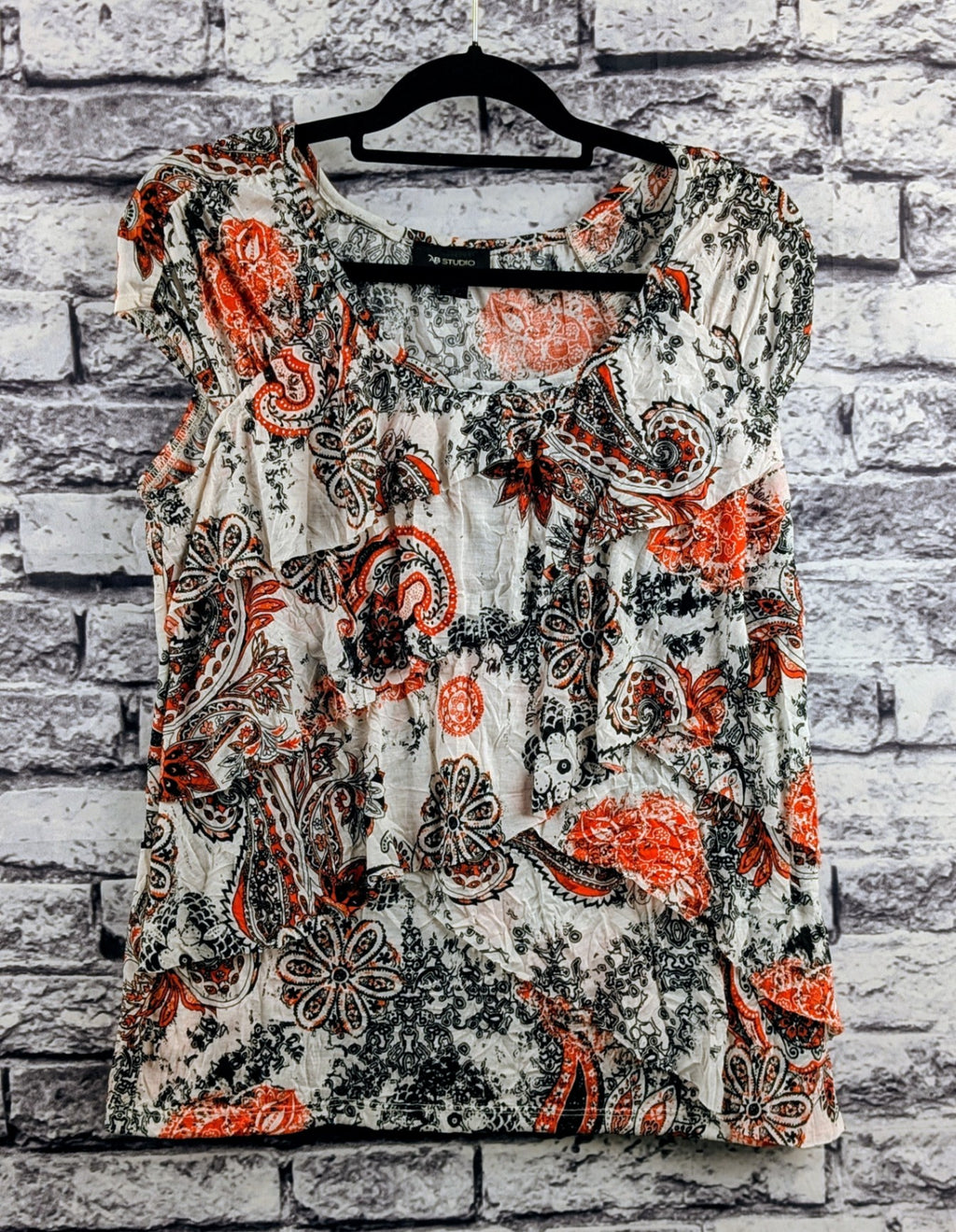 AB Studio Layered Paisley Print Shirt