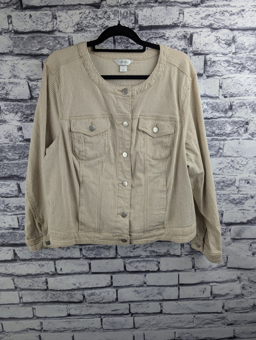 cj banks Tan Striped Jacket