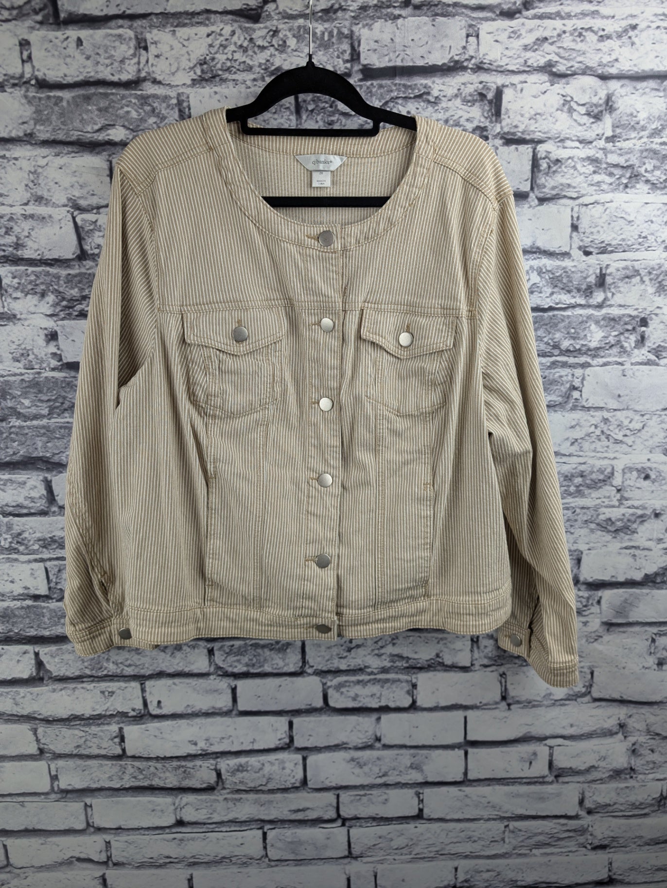 cj banks Tan Striped Jacket