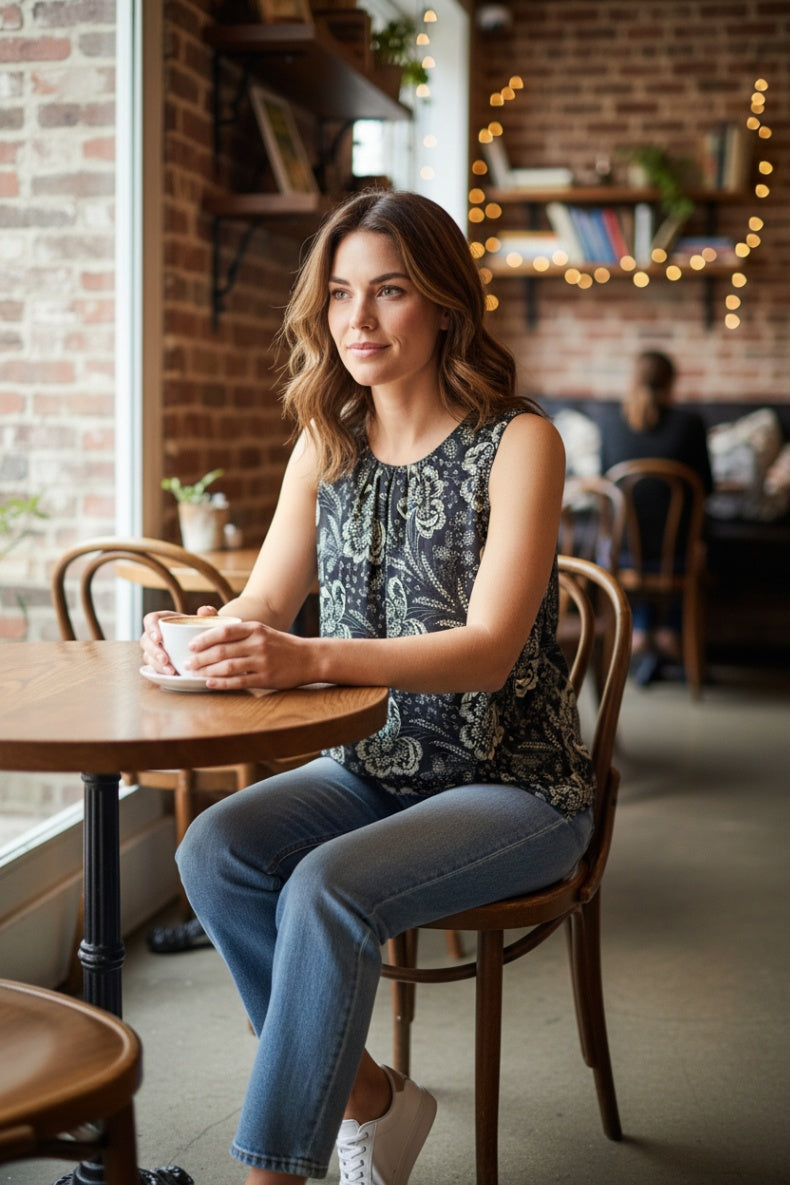 Talbot's Silk Floral Sleeveless Blouse