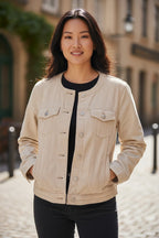 cj banks Tan Striped Jacket