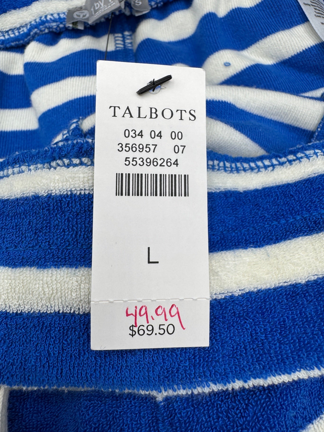 Talbots Blue Striped Terry Cloth Shorts