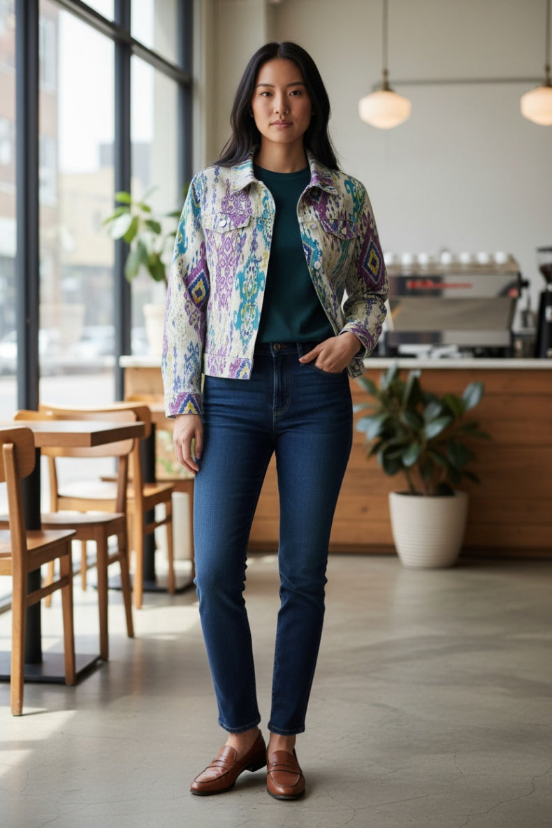 Jones NY IKAT Denim Jacket