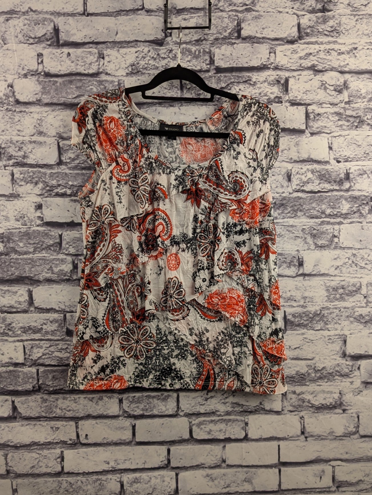 AB Studio Layered Paisley Print Shirt