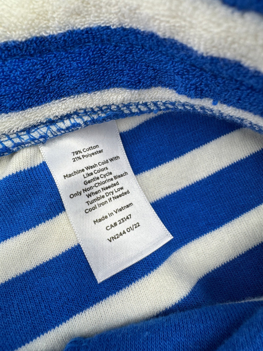 Talbots Blue Striped Terry Cloth Shorts