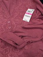 Style & Co. Raspberry Embroidered Shirt