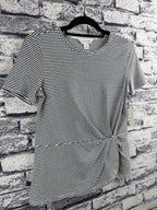 Liz Claiborne Black & White Striped Top