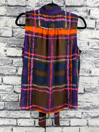 J. Crew Plaid Tie-Neck Blouse