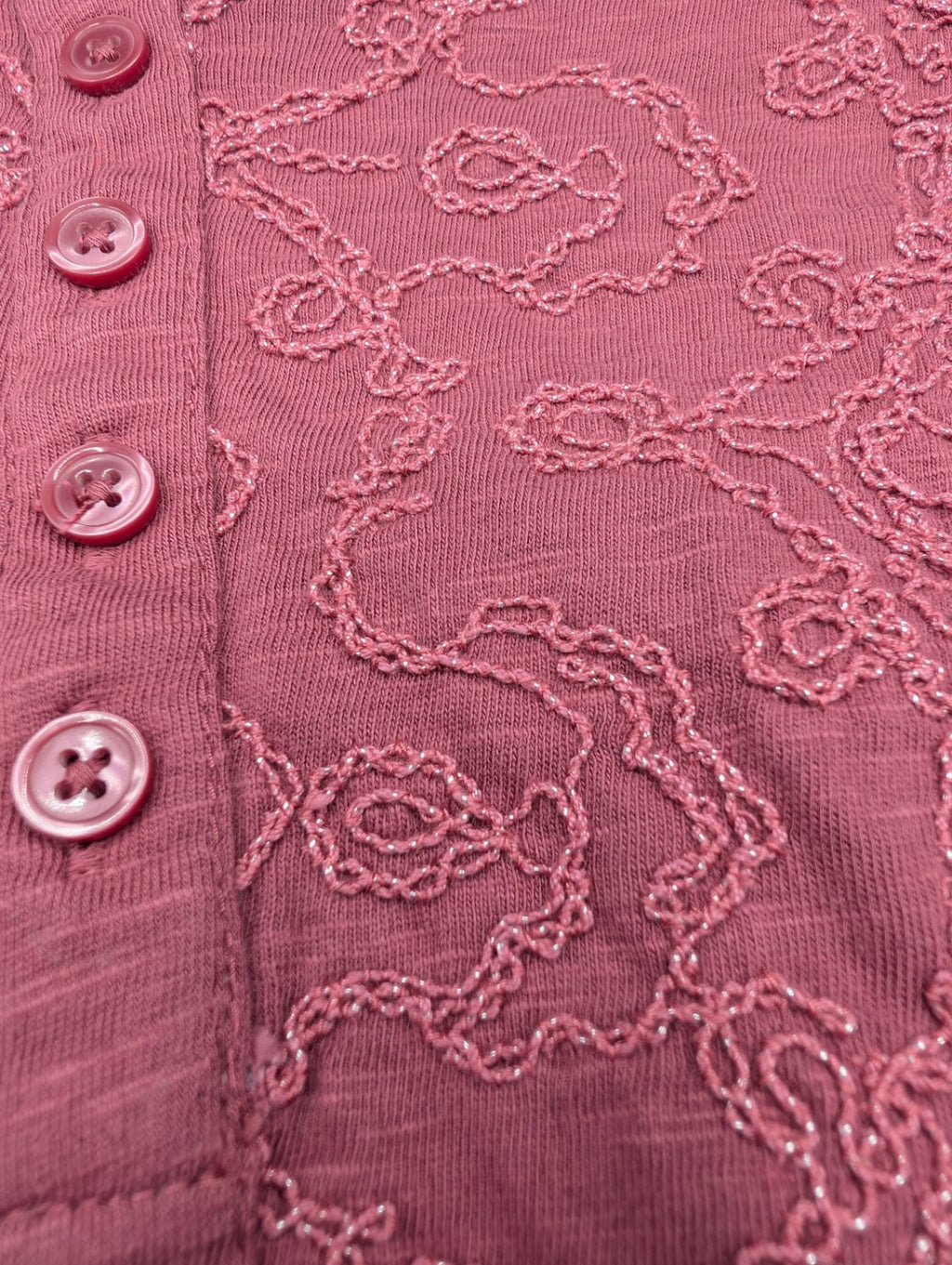 Style & Co. Raspberry Embroidered Shirt