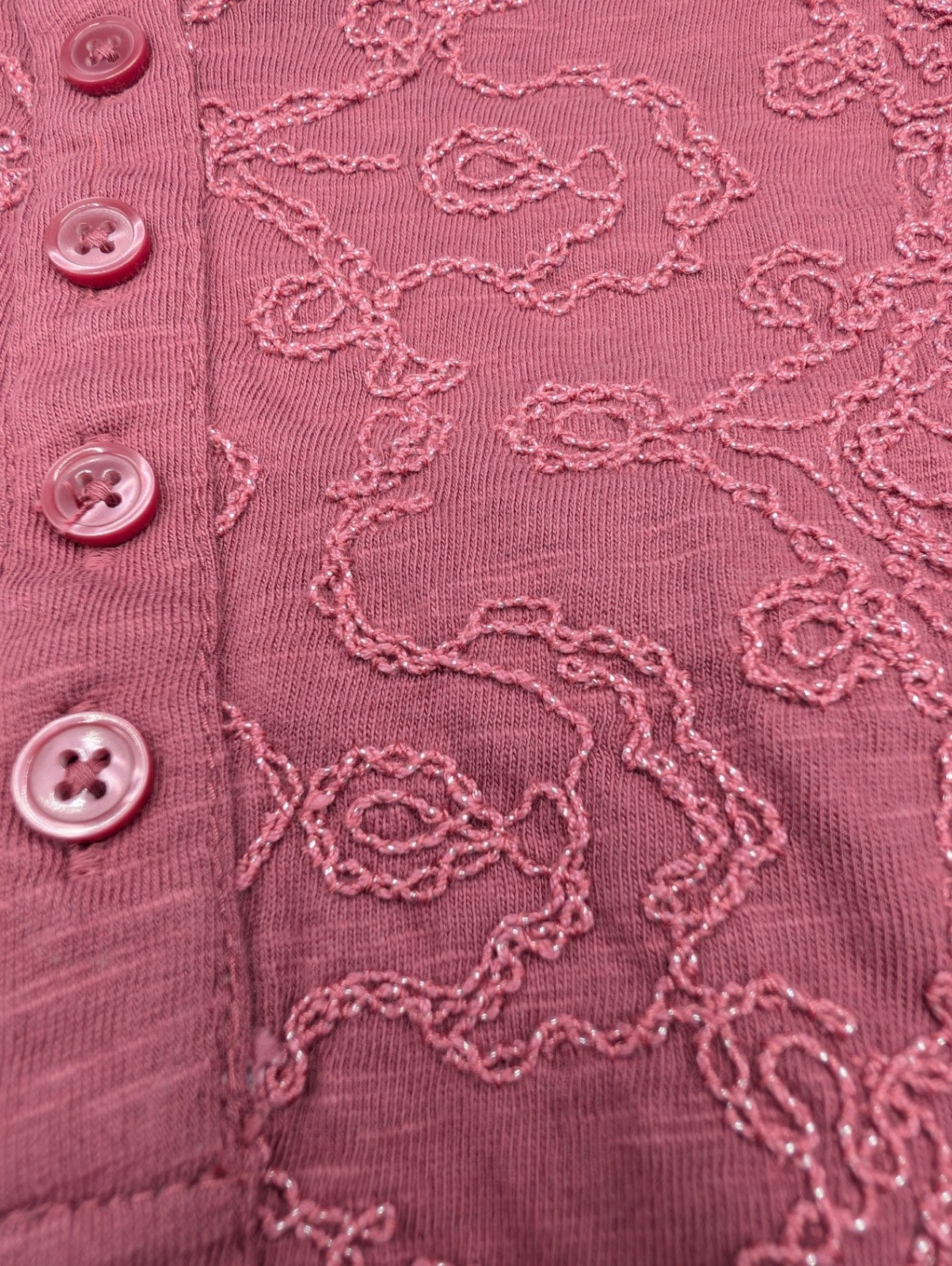 Style & Co. Raspberry Embroidered Shirt
