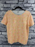 J. Crew Neon Sequin Short Sleeve Top