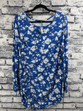Lane Bryant Blue & White Floral Top