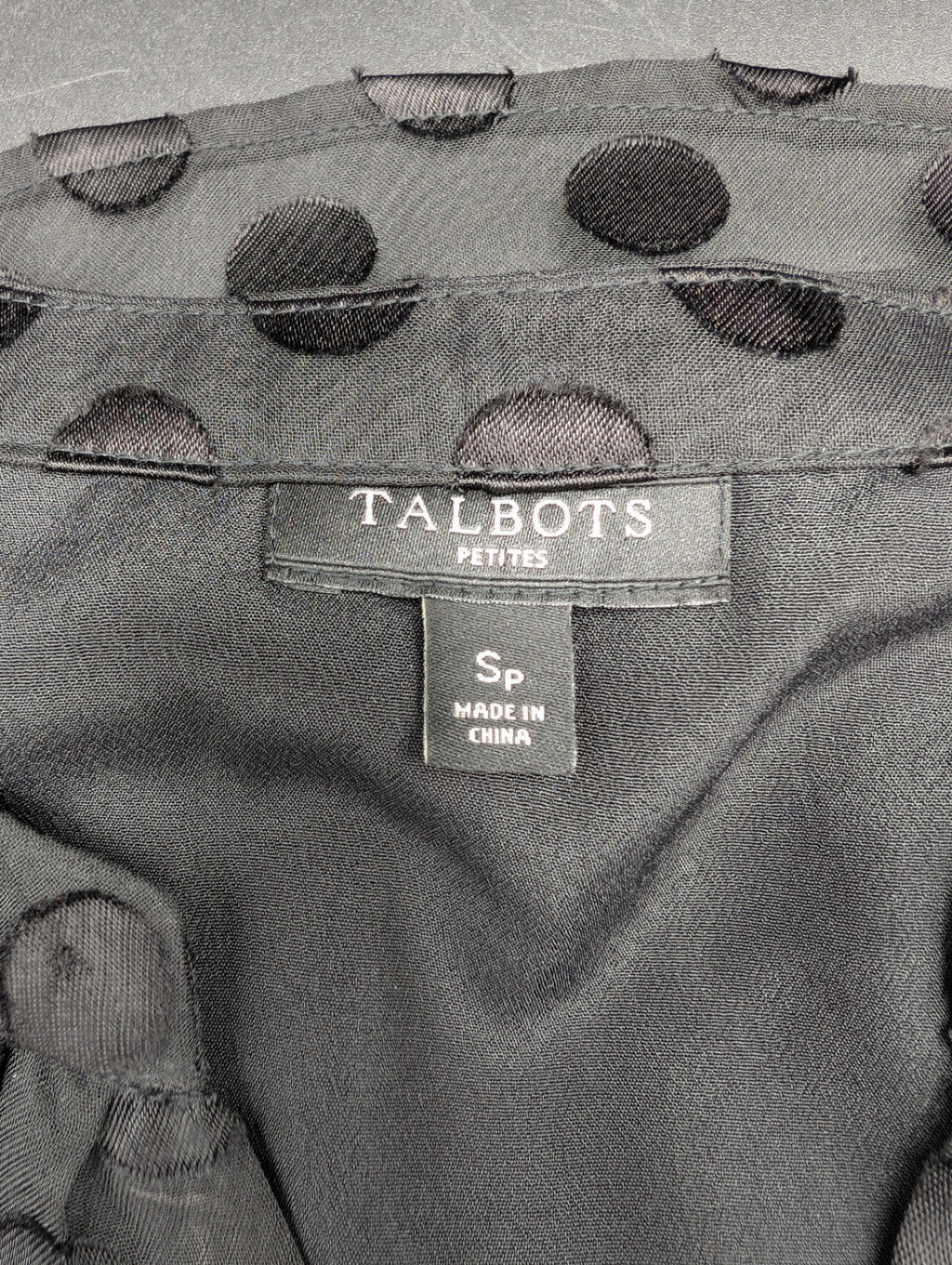 Talbots Black Polka Dot Blouse