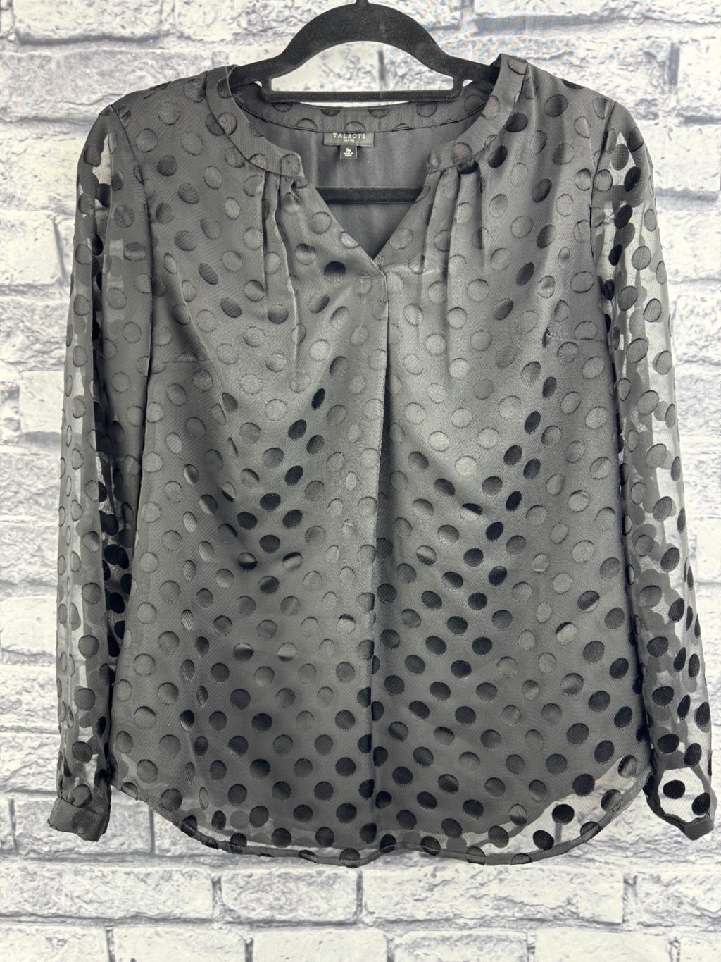 Talbots Black Polka Dot Blouse
