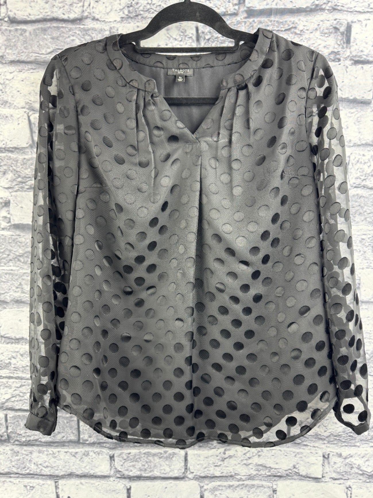 Talbots Black Polka Dot Blouse