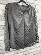 Talbots Black Polka Dot Blouse