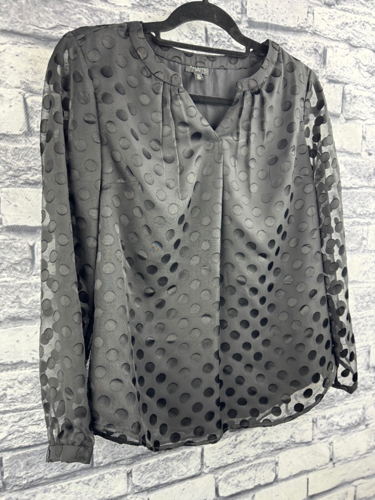 Talbots Black Polka Dot Blouse