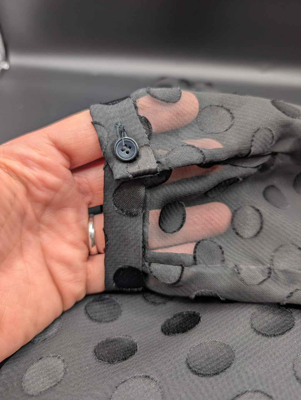 Talbots Black Polka Dot Blouse