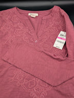 Style & Co. Raspberry Embroidered Shirt