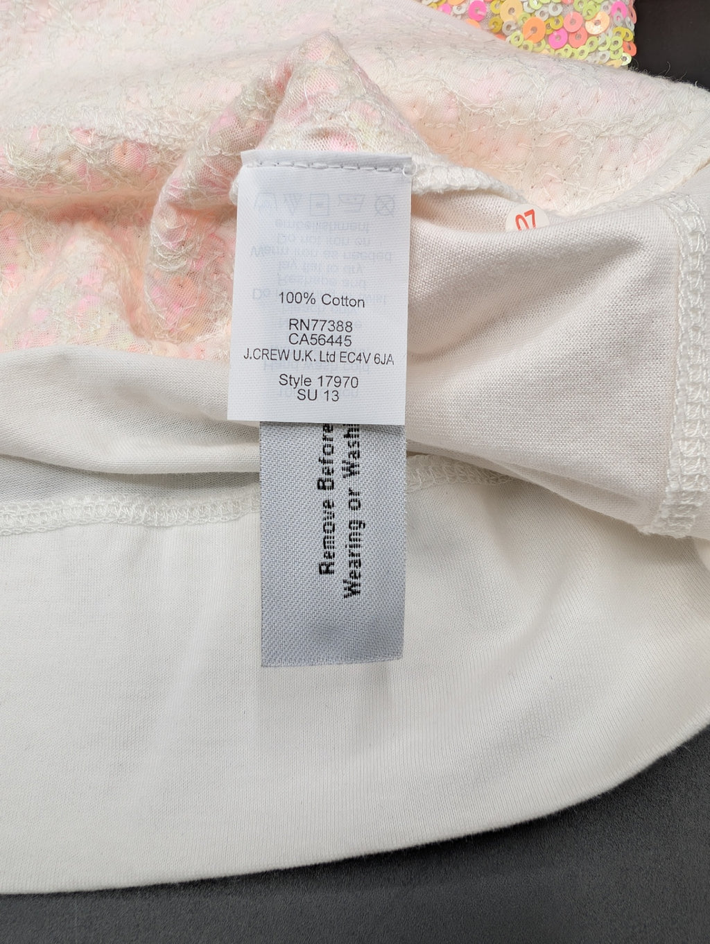J. Crew Neon Sequin Short Sleeve Top