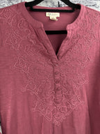 Style & Co. Raspberry Embroidered Shirt