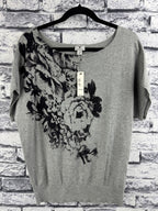 Worthington Gray Floral Sweater