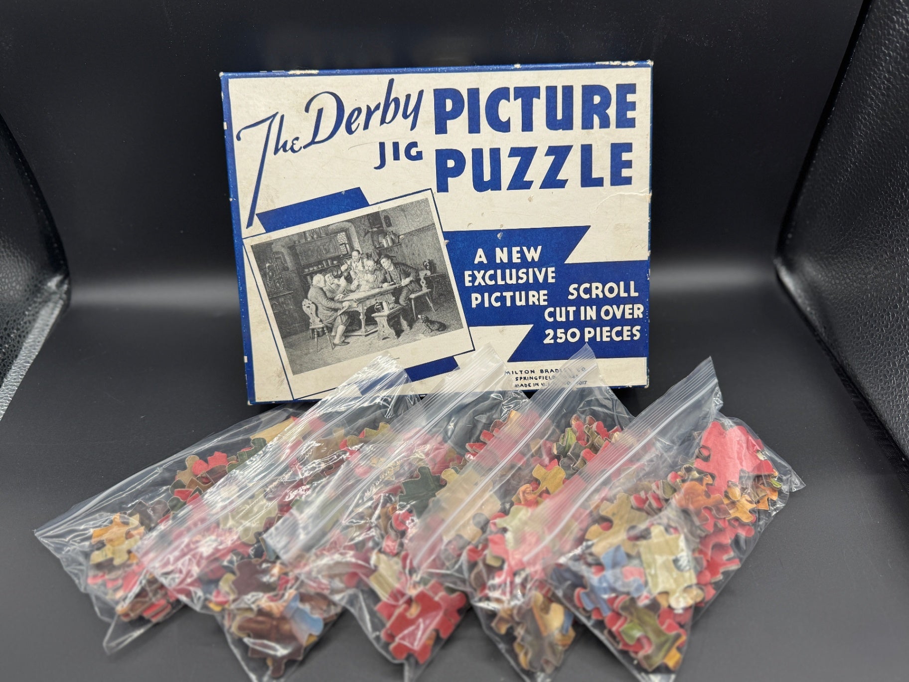 Vintage Derby Jig Picture Puzzle Pieces, Crafting