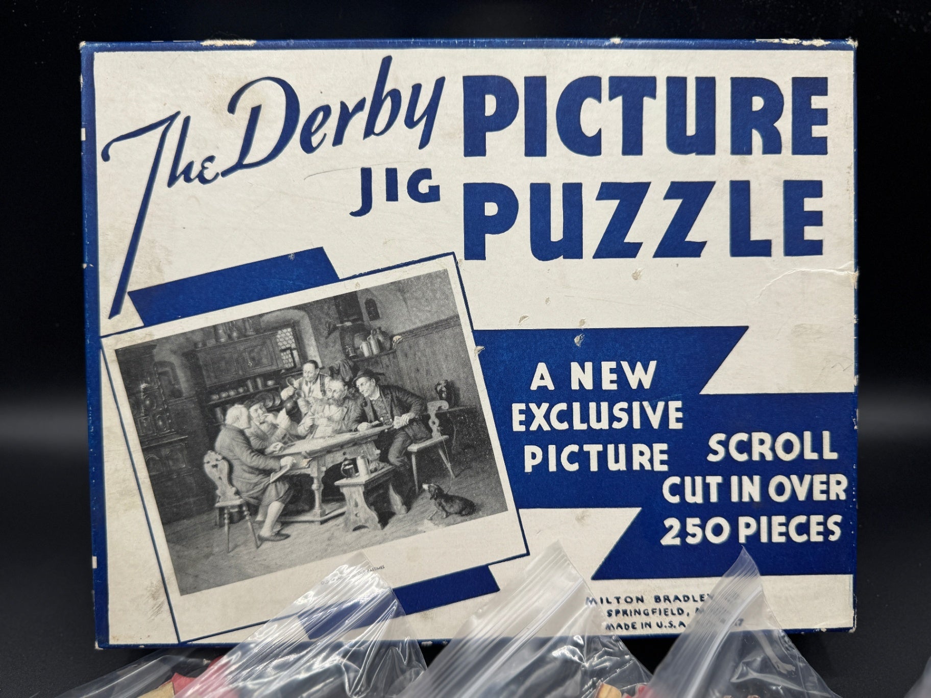 Vintage Derby Jig Picture Puzzle Pieces, Crafting
