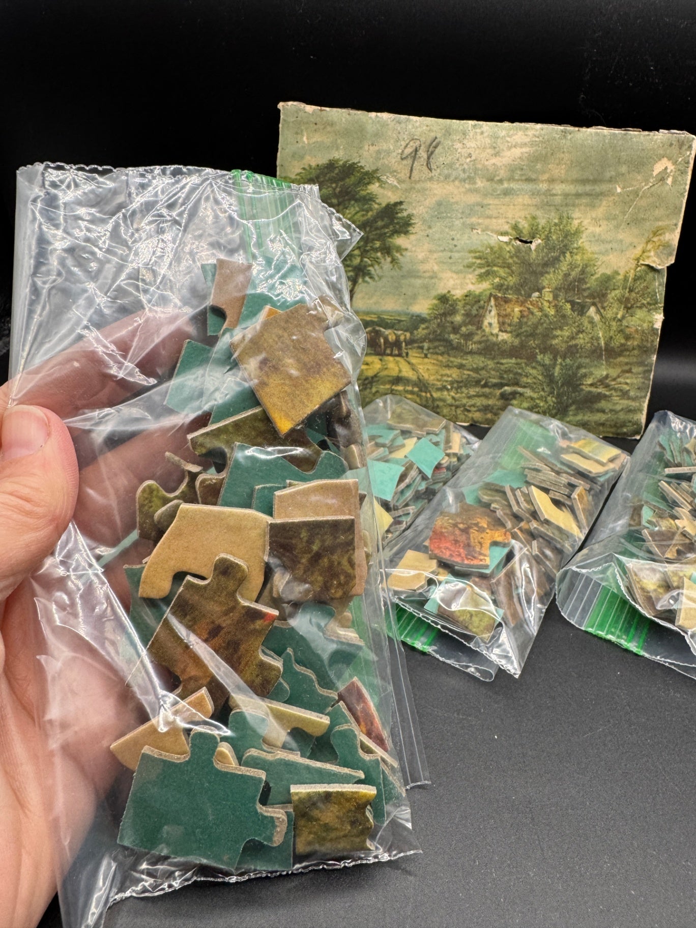 Vintage Picture Puzzle Pieces, Crafting