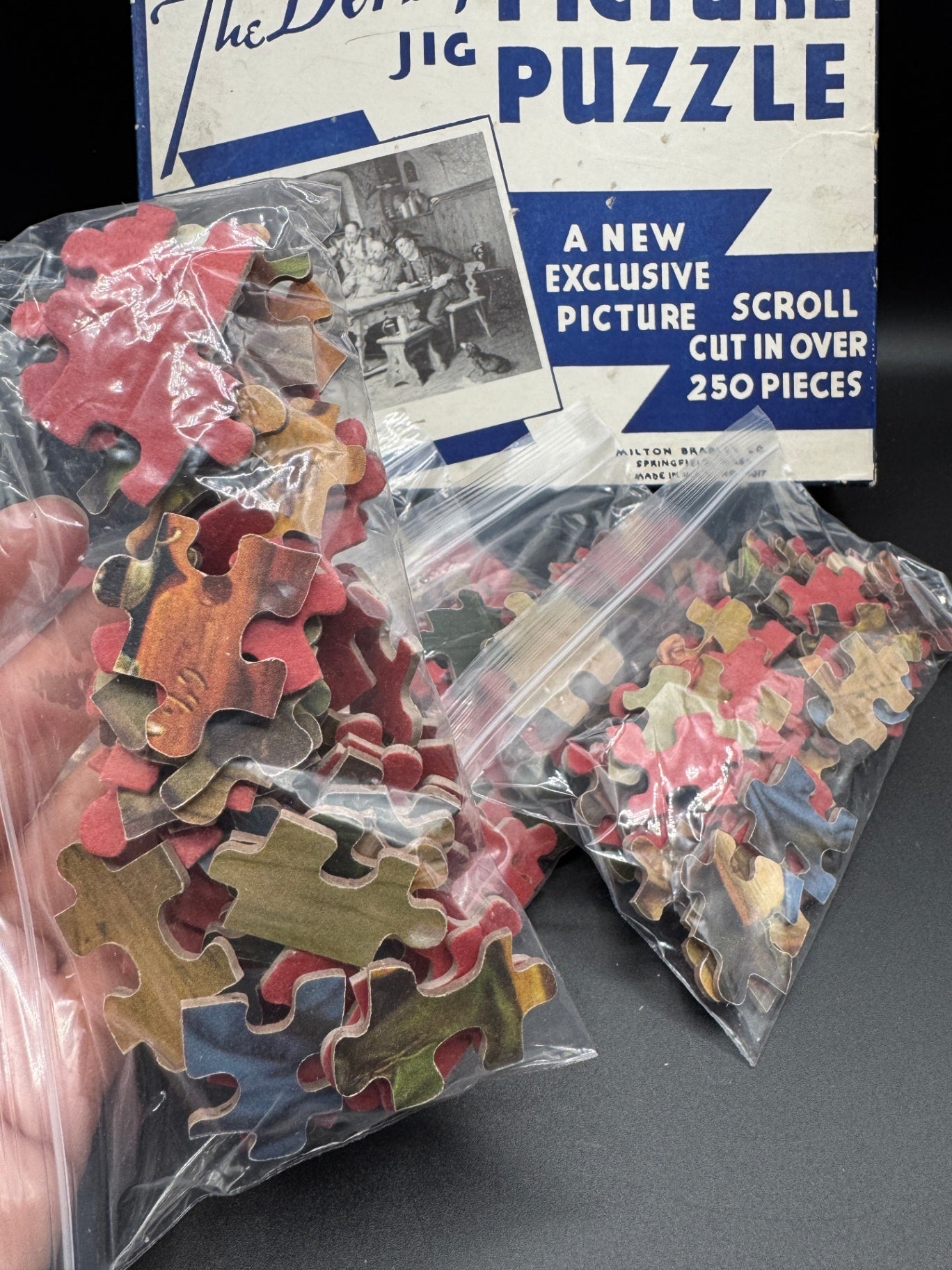 Vintage Derby Jig Picture Puzzle Pieces, Crafting