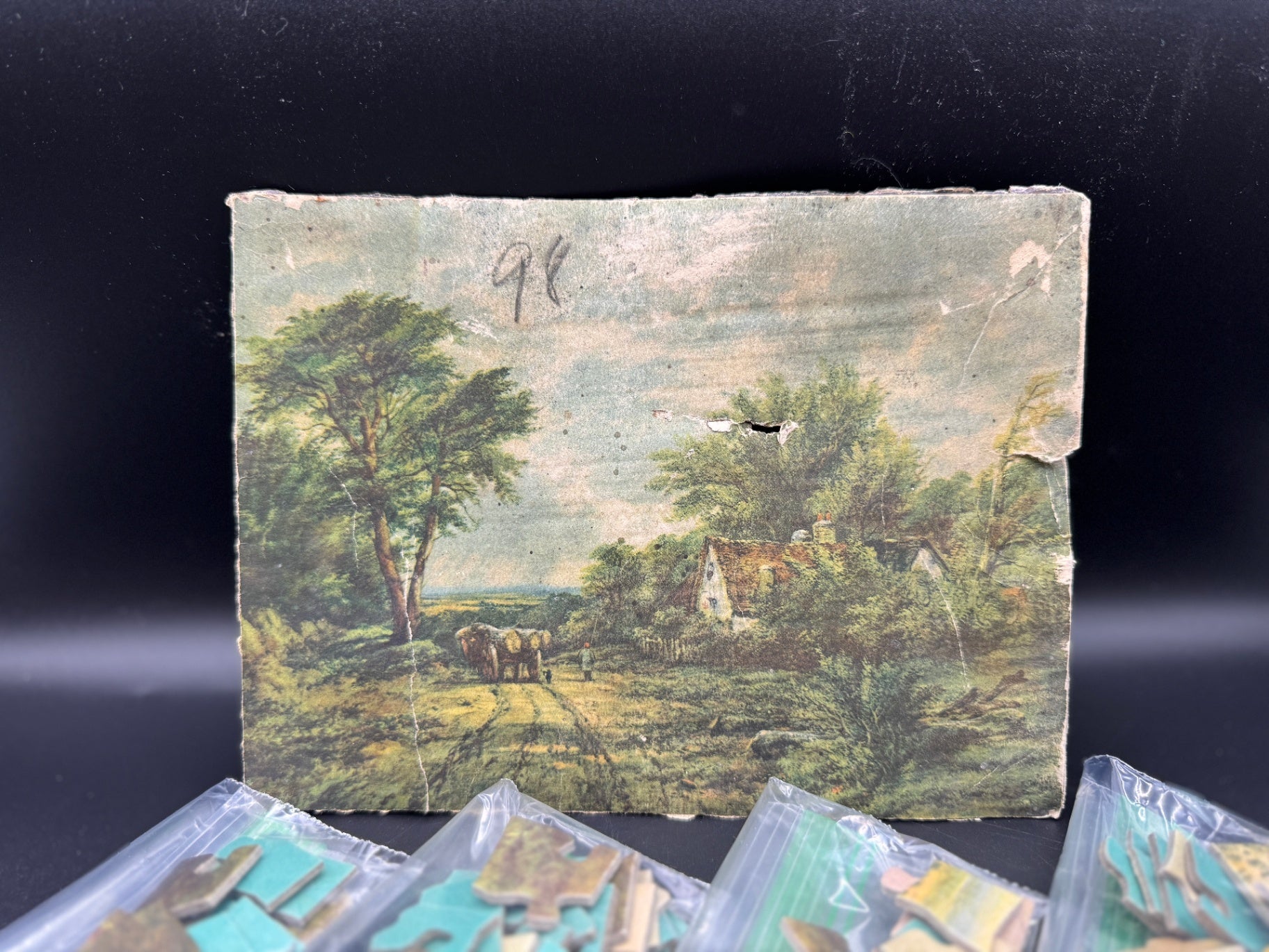 Vintage Picture Puzzle Pieces, Crafting