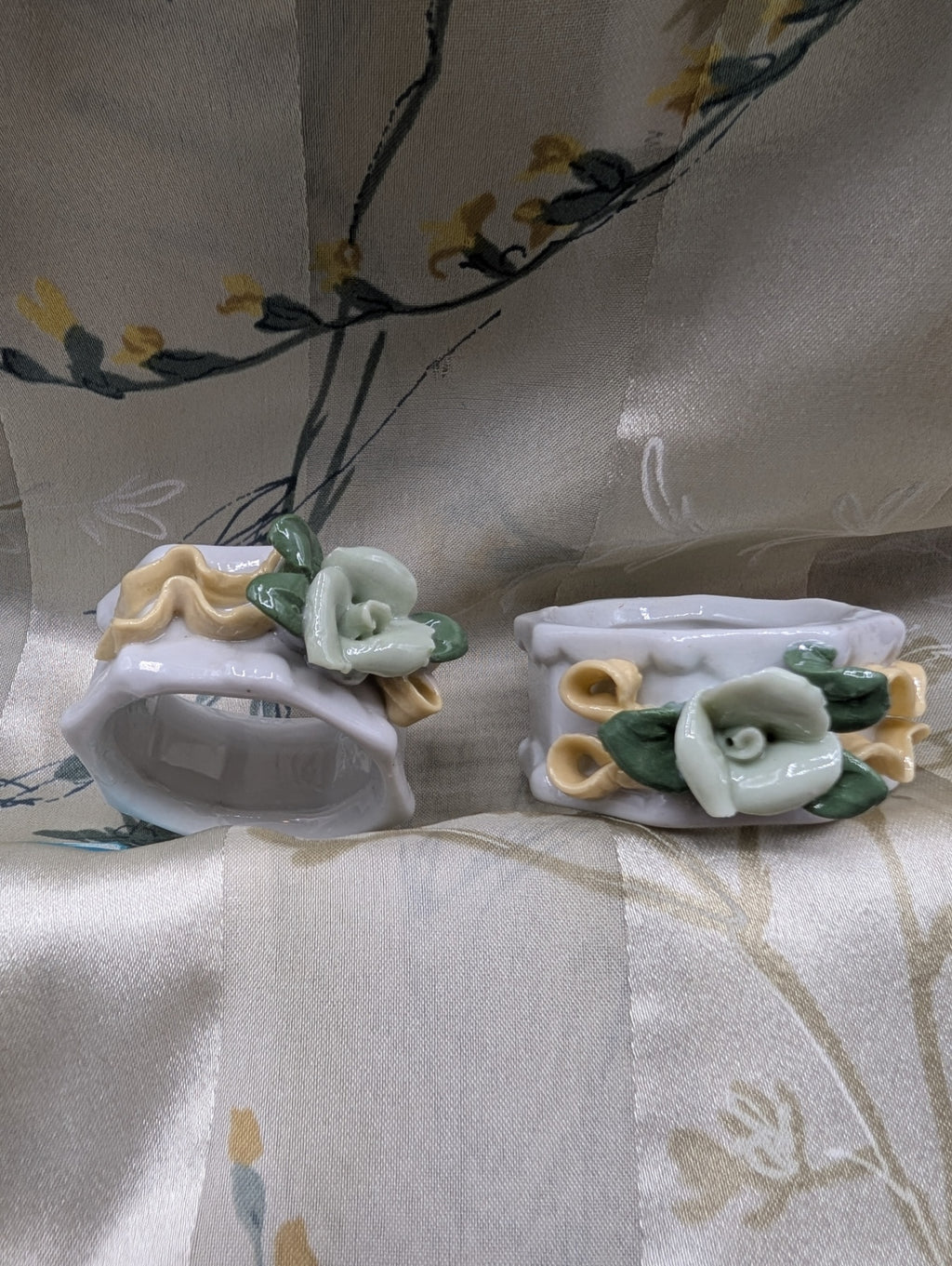 Porcelain Floral Napkin Rings