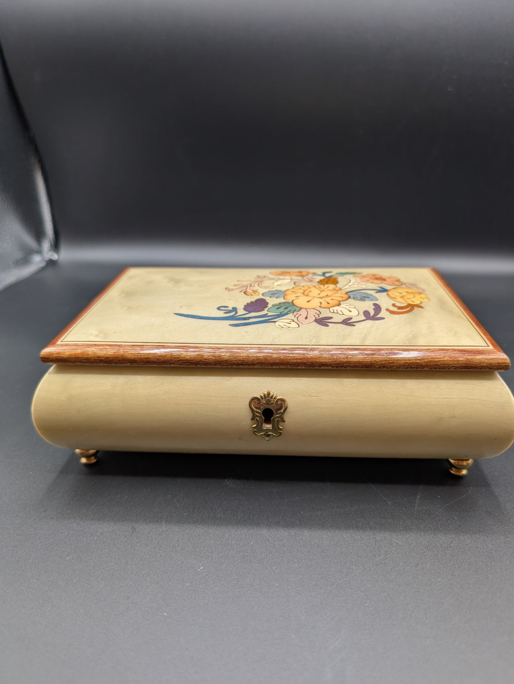 Italian Inlaid Wood Music/Jewelry Box