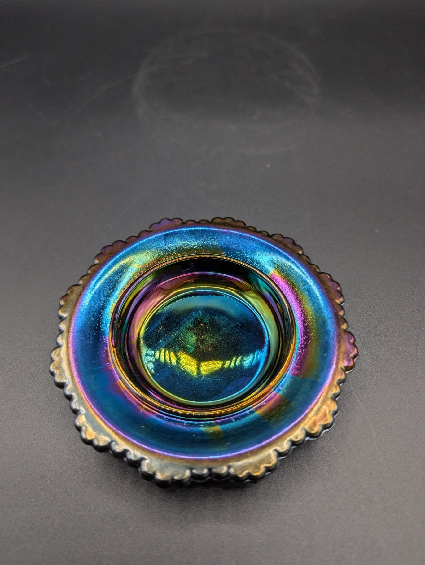 Mini Carnival Glass Butter Dish