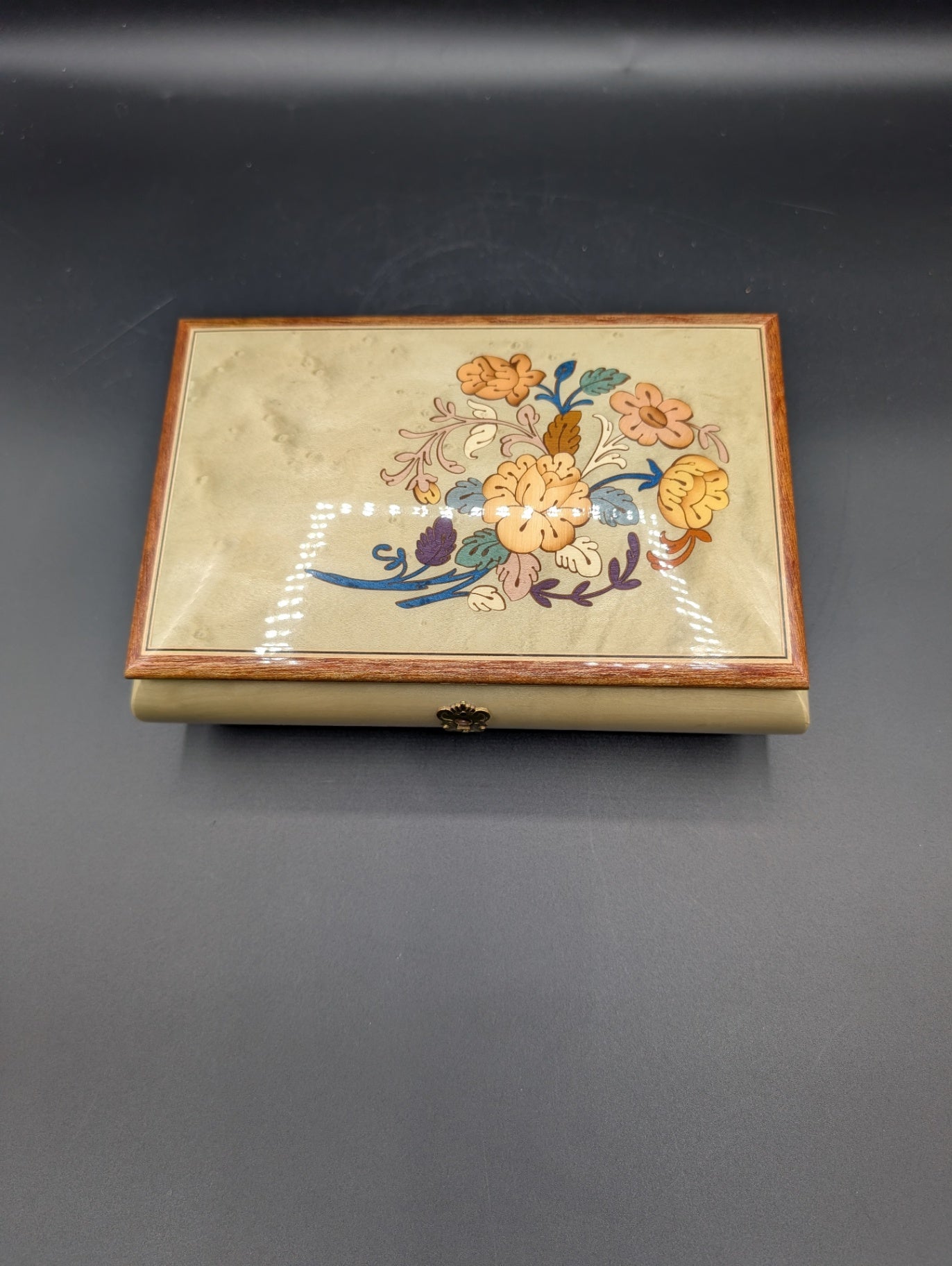 Italian Inlaid Wood Music/Jewelry Box