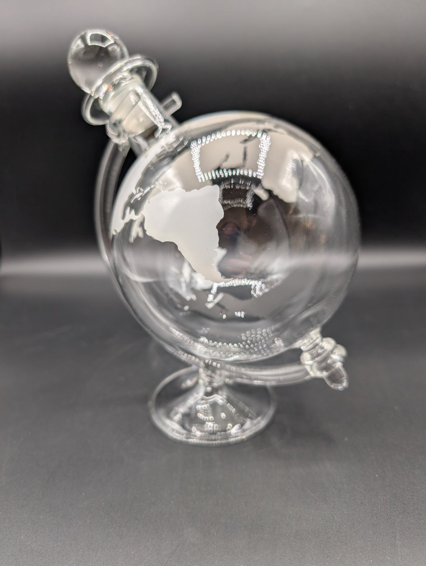 Glass Globe Decanter in Stand