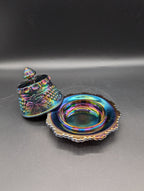 Mini Carnival Glass Butter Dish