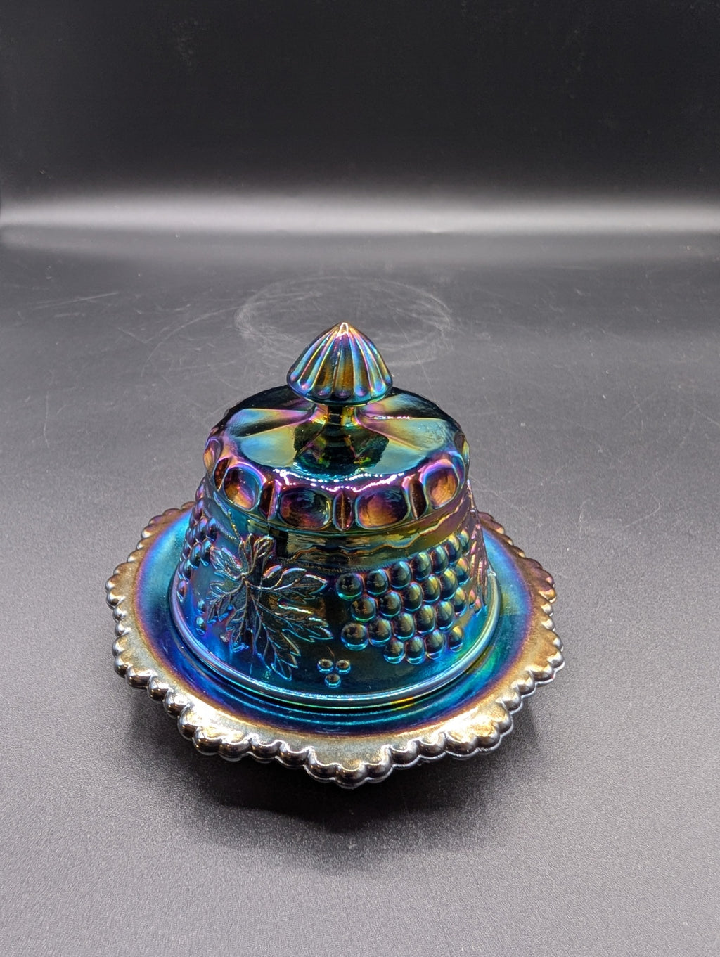 Mini Carnival Glass Butter Dish