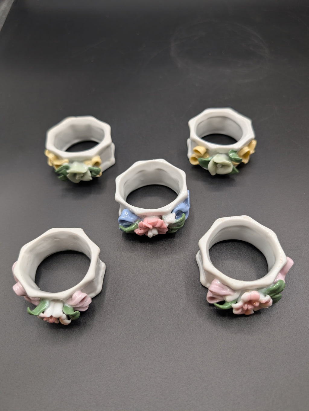 Porcelain Floral Napkin Rings