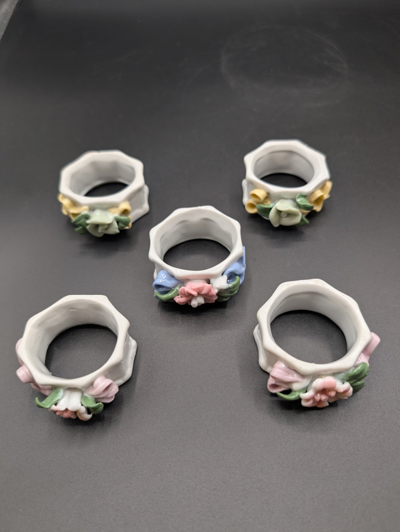 Porcelain Floral Napkin Rings