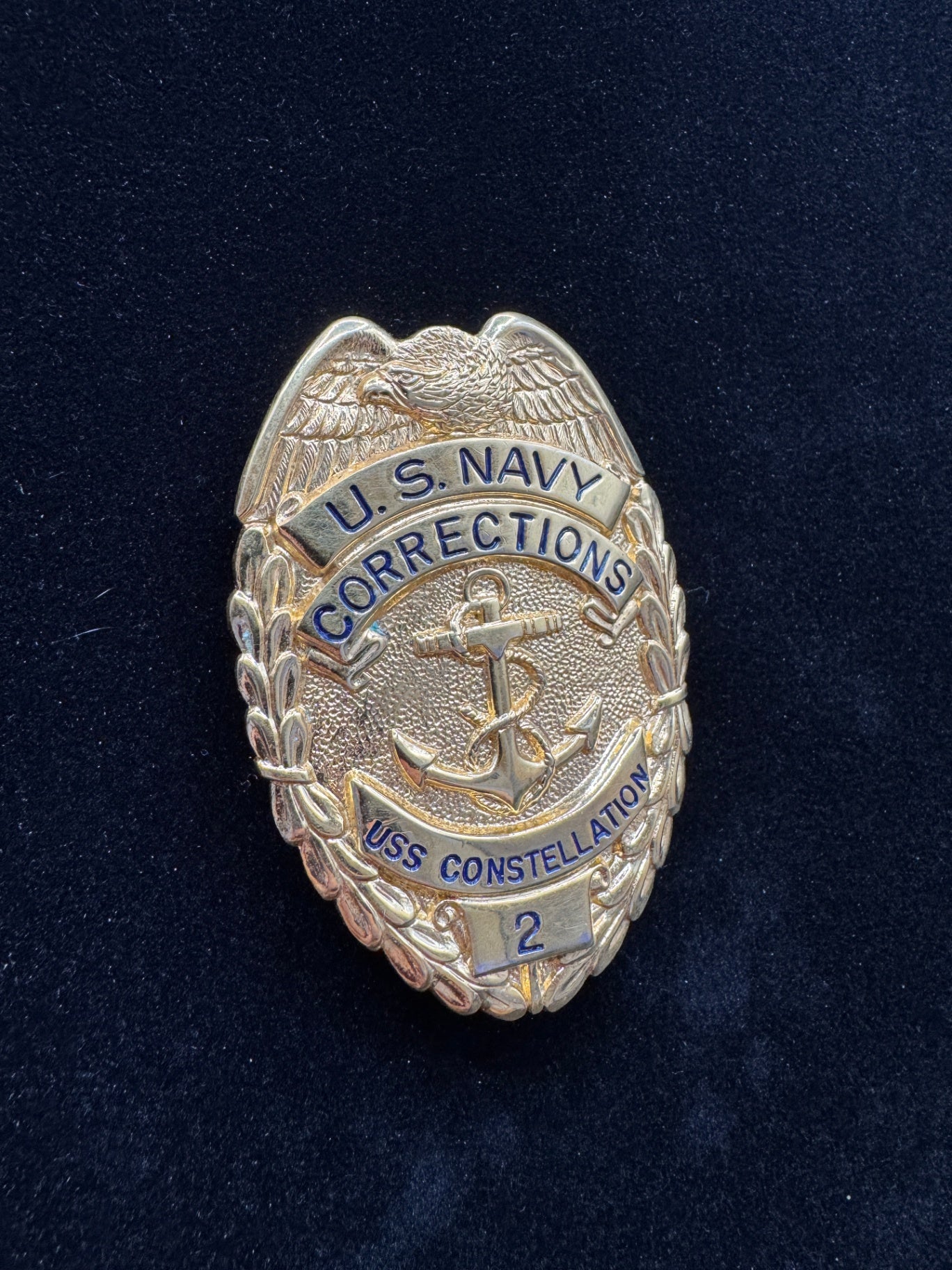 USS Constellation Gold Corrections Badge