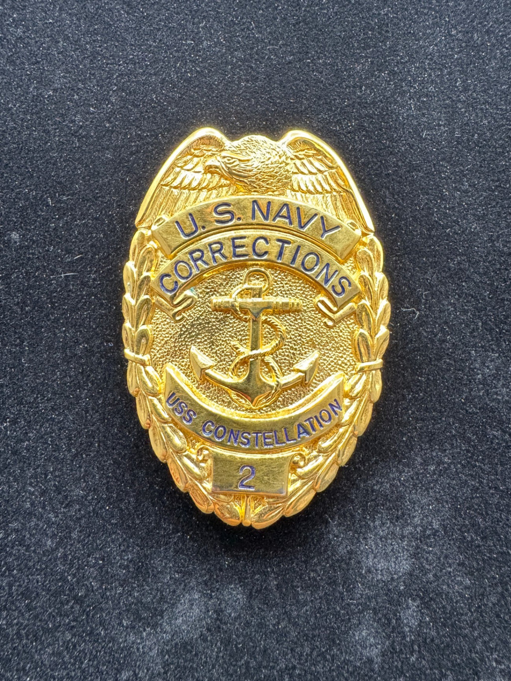 USS Constellation Gold Corrections Badge