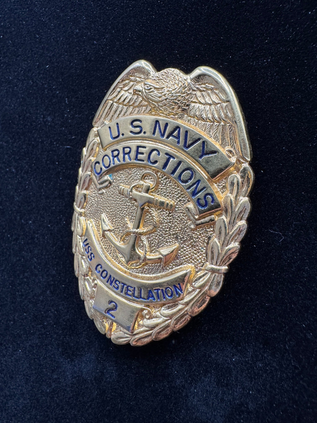 USS Constellation Gold Corrections Badge