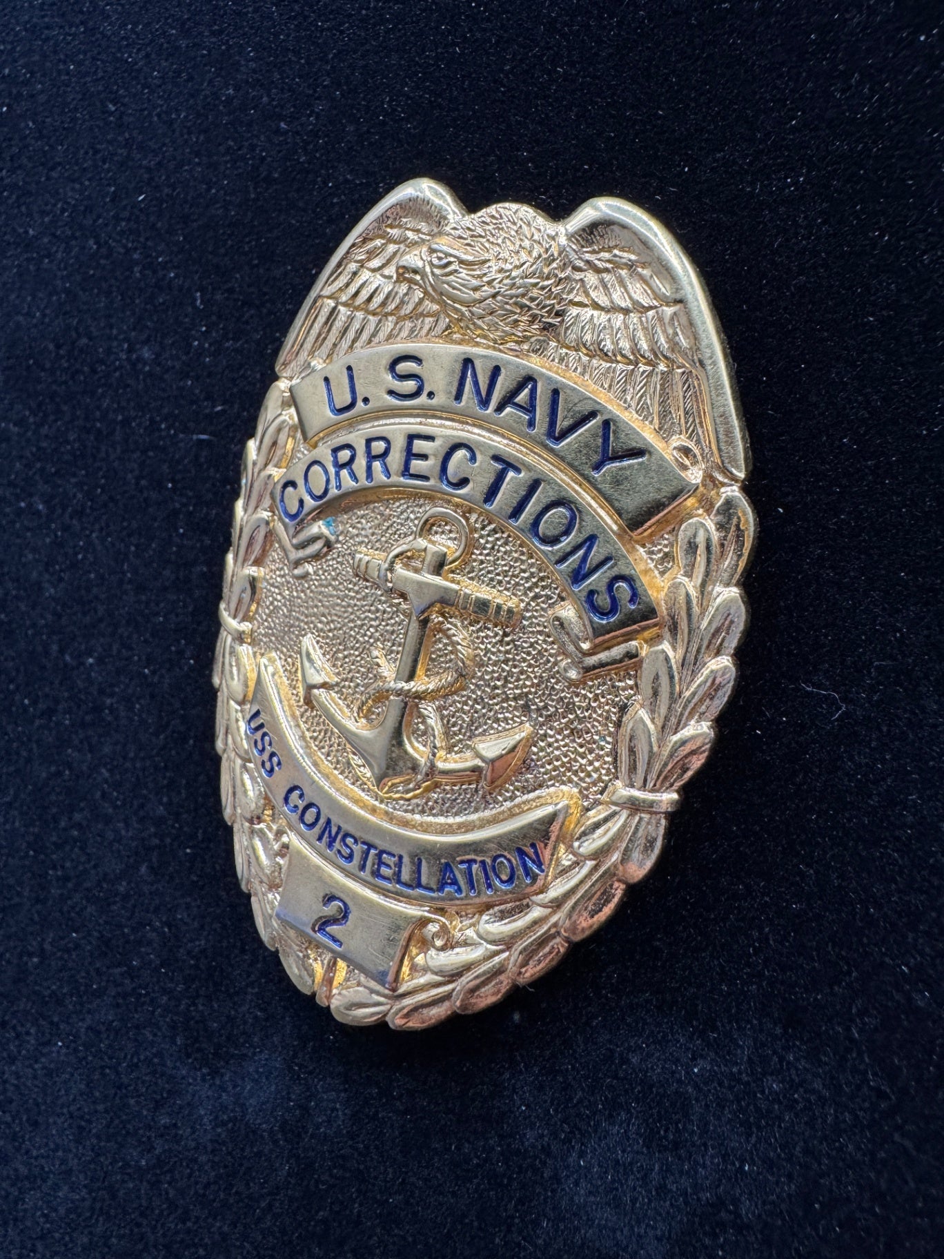 USS Constellation Gold Corrections Badge