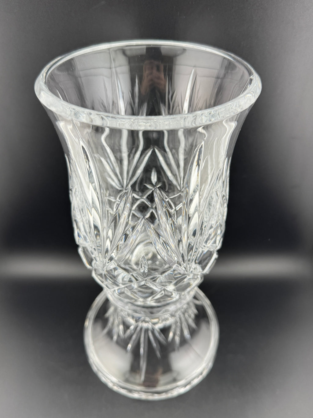 PartyLite "Savannah" pattern 2-piece cut crystal hurricane lamp