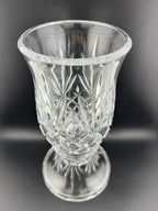 PartyLite "Savannah" pattern 2-piece cut crystal hurricane lamp