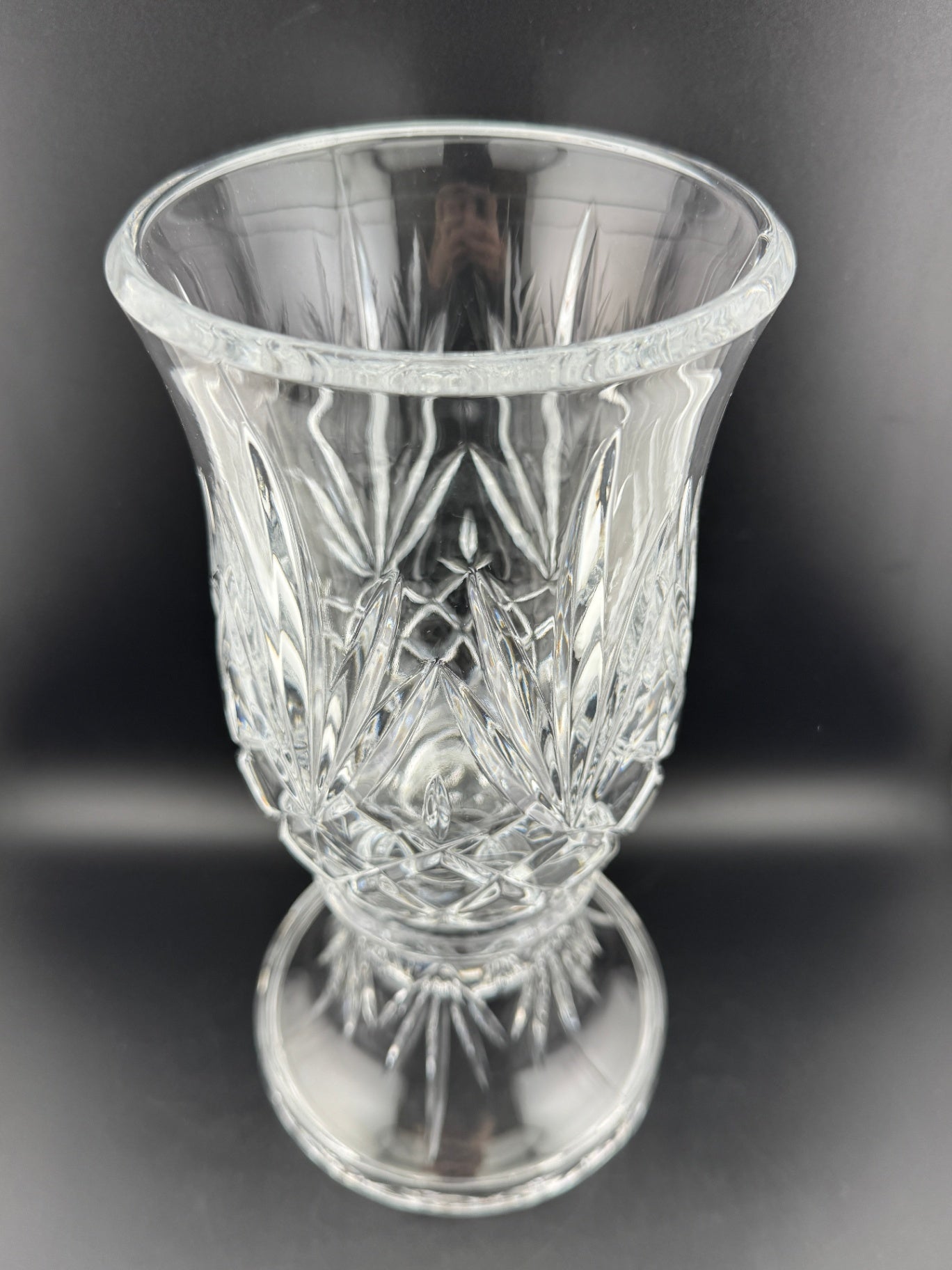 PartyLite "Savannah" pattern 2-piece cut crystal hurricane lamp