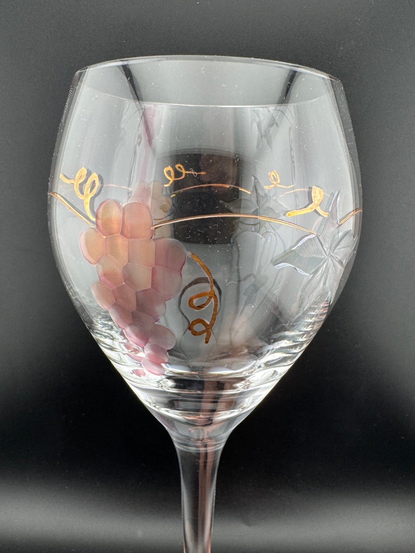  2 Rosenberg Romanian crystal wine glasses