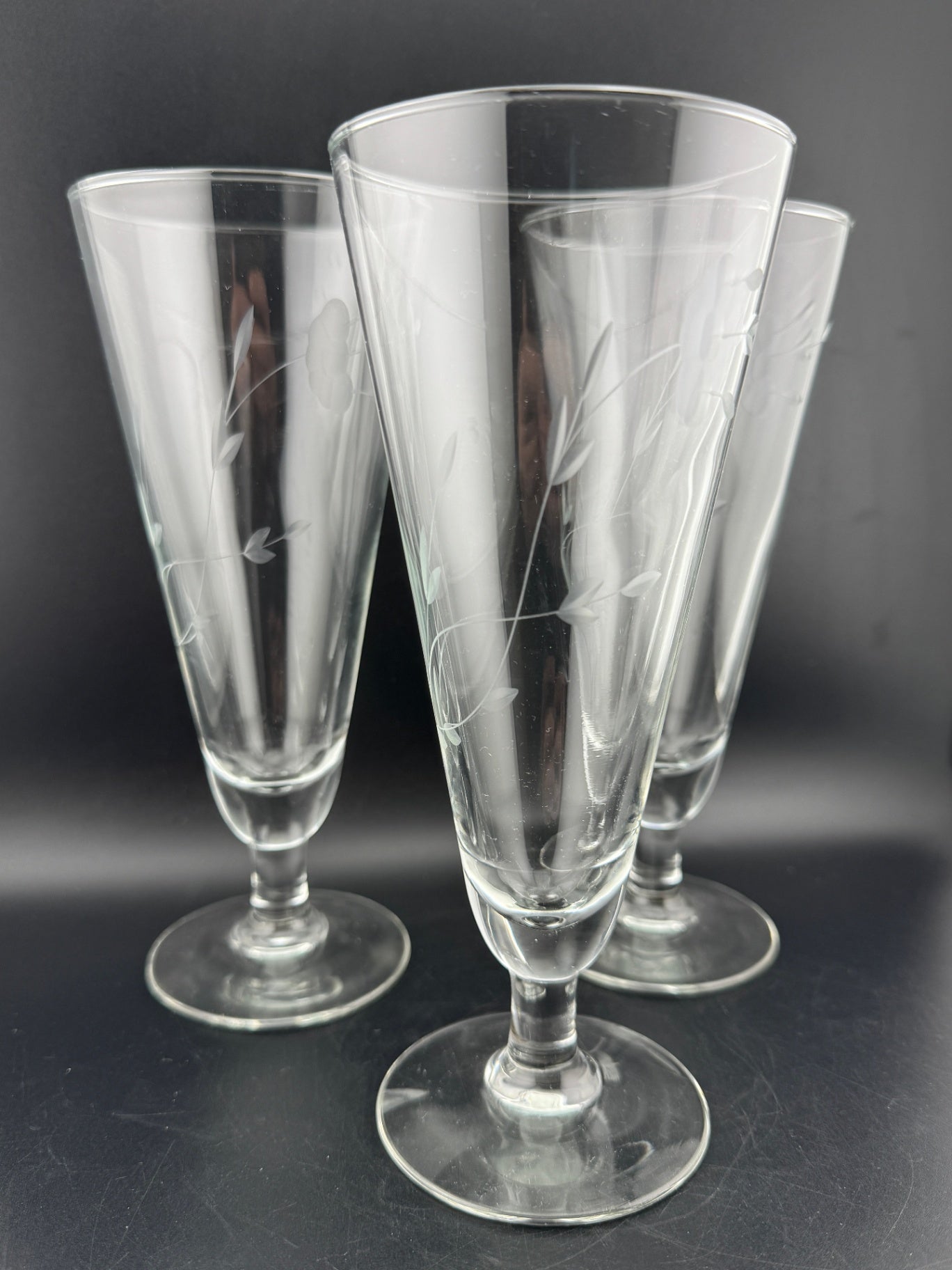 Princess House Heritage footed pilsner glasses