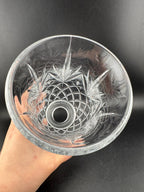 PartyLite "Savannah" pattern 2-piece cut crystal hurricane lamp